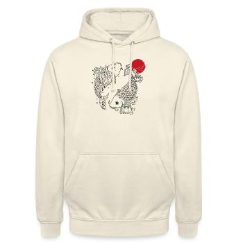 . Koi - Unisex Hoodie - Vanille-Milchshake - Vorne - Alina (178cm) & Michal (187cm)