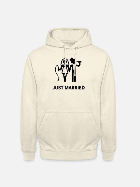 Just Married (fouet et bière) - Sweat-shirt à capuche unisexe - vanille