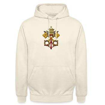 symbole emblème drapeau du Vatican Italie - Sweat-shirt à capuche unisexe - vanille - Devant - Alina (178cm) & Michal (187cm)