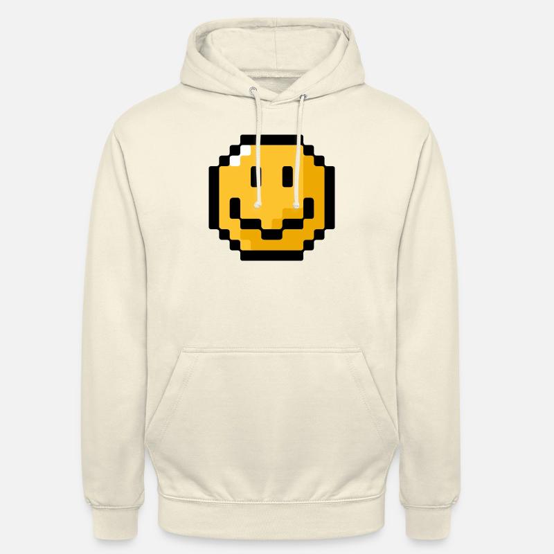 Smiley pixel - Sweat-shirt à capuche unisexe - vanille