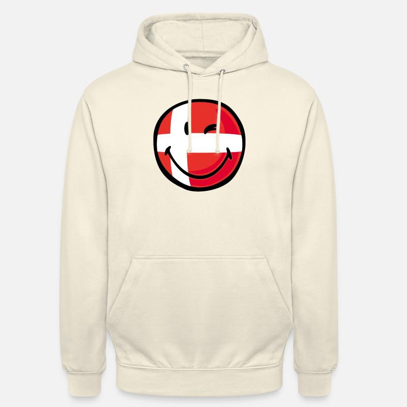 Smiley Flag Denmark - Sweat-shirt à capuche unisexe - vanille