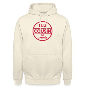 Cousin - Cousine - Famille - Bébé - Naissance - Unisex Hoodie - vanilla - Front - Alina (178cm) & Michal (187cm)
