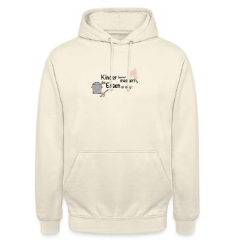 Kinder kommt meckern - Unisex Hoodie - Vanille-Milchshake - Vorne - Alina (178cm) & Michal (187cm)