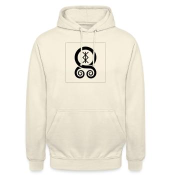 Wikinger Troll Kreuz - Unisex Hoodie - Vanille-Milchshake - Vorne - Alina (178cm) & Michal (187cm)