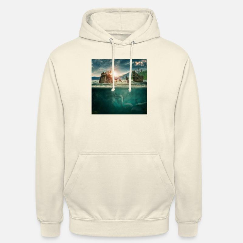 Monde sous-marin d'imagination - Sweat-shirt à capuche unisexe - vanille