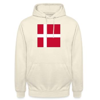 Dänemark Flagge Gesichtsmaske Quarantäne - Unisex Hoodie - Vanille-Milchshake - Vorne - Alina (178cm) & Michal (187cm)