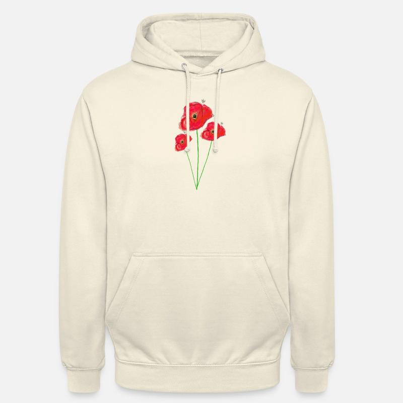 Bouquet coquelicots peinture - Sweat-shirt à capuche unisexe - vanille