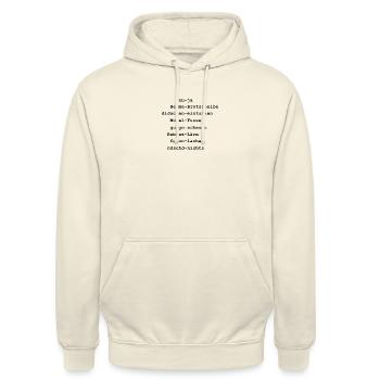 Sächsisch Deutsch Dialekt Übersetzung - Unisex Hoodie - Vanille-Milchshake - Vorne - Alina (178cm) & Michal (187cm)