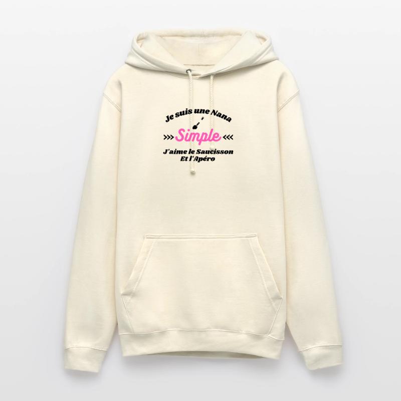 Ich bin ein einfaches Mädchen, ich mag Wurst und Aperitif Unisex Hoodie