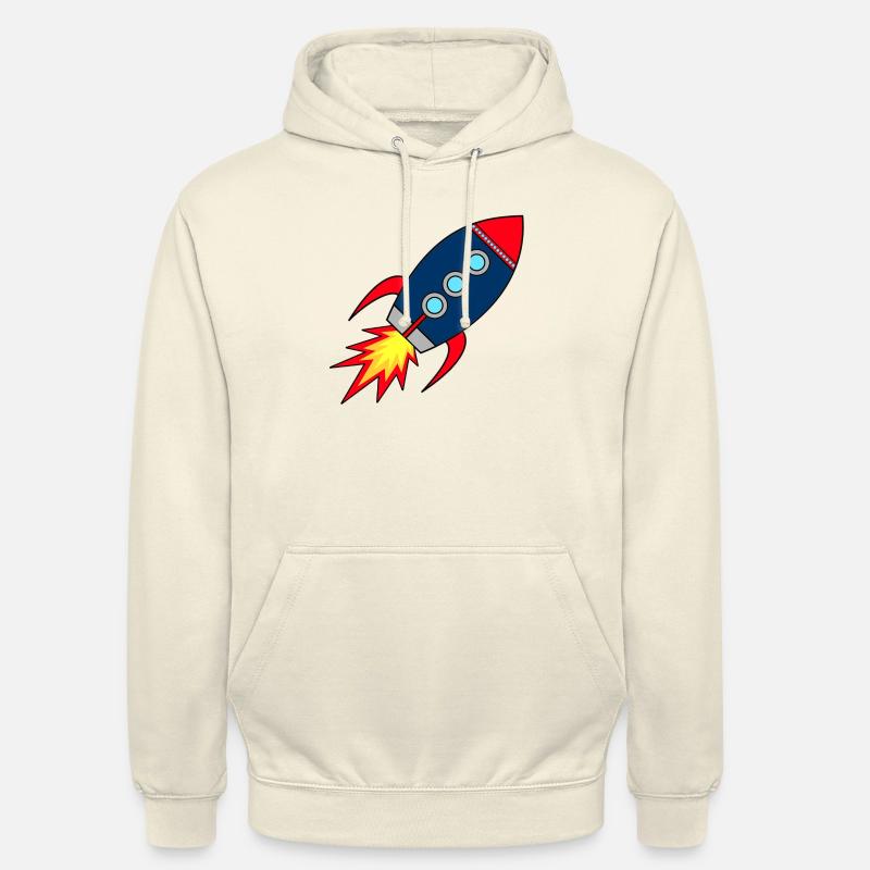 Raketoppstart * romskip * astronaut * stjerner - Unisex-hettegenser - vanilje-milkshake