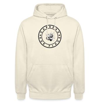 Boule Logo Carreau sur place - Sweat-shirt à capuche unisexe - vanille - Devant - Alina (178cm) & Michal (187cm)