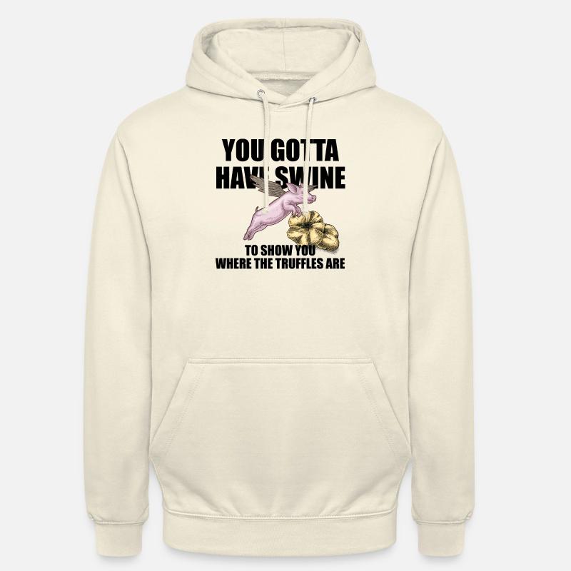 Truffe cochon avec aile - Sweat-shirt à capuche unisexe - vanille