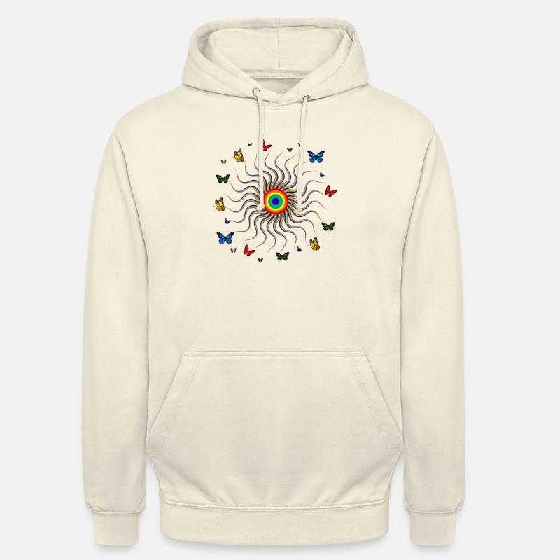 J’aime papillons, papillon, sweats à capuche papillon, - Sweat-shirt à capuche unisexe - vanille