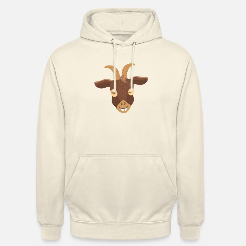 Ziegengesicht (Hand gezeichnet) - Unisex Hoodie - Vanille-Milchshake