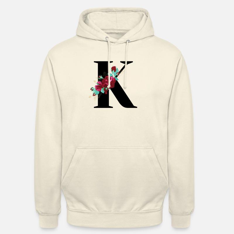 Buchstabe k blüht - Unisex Hoodie - Vanille-Milchshake