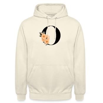 lettre o fleuris - Sweat-shirt à capuche unisexe - vanille - Devant - Alina (178cm) & Michal (187cm)