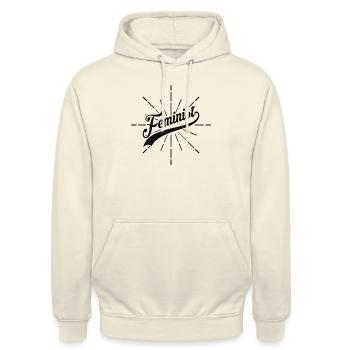 Féministe - Sweat-shirt à capuche unisexe - vanille - Devant - Alina (178cm) & Michal (187cm)