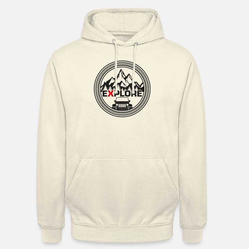 JK - Explore - Sweat-shirt à capuche unisexe - vanille