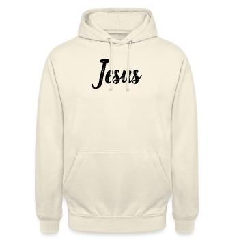 Jésus - Sweat-shirt à capuche unisexe - vanille - Devant - Alina (178cm) & Michal (187cm)