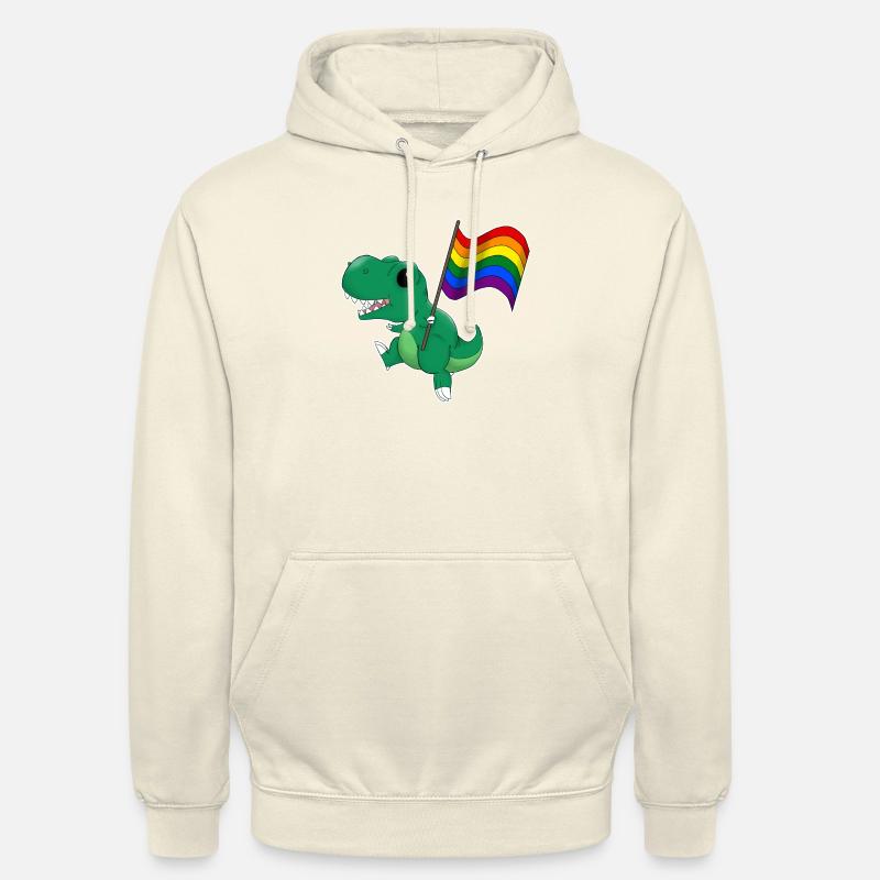 Regenbogen Dinosaurier T-Rex Pride - Unisex Hoodie - Vanille-Milchshake