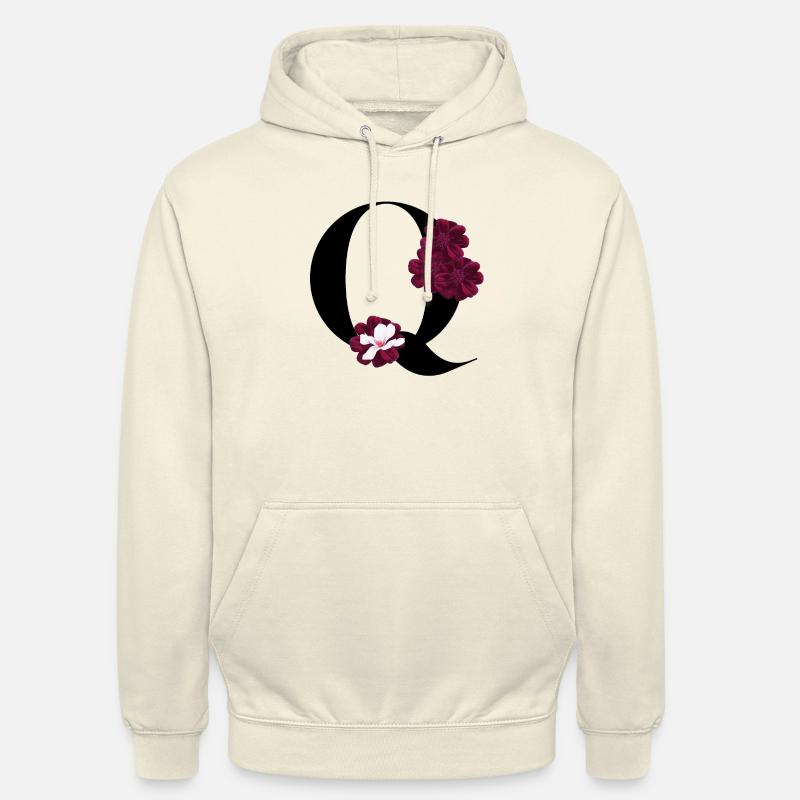 Buchstabe Q blühende - Unisex Hoodie - Vanille-Milchshake