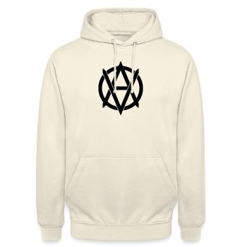 vegan anarchism - Unisex Hoodie - Vanille-Milchshake - Vorne - Alina (178cm) & Michal (187cm)