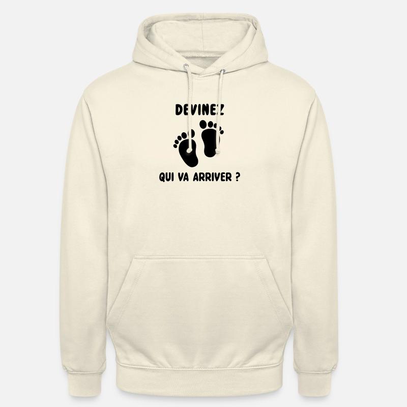 Devinez qui va arriver? - Sweat-shirt à capuche unisexe - vanille