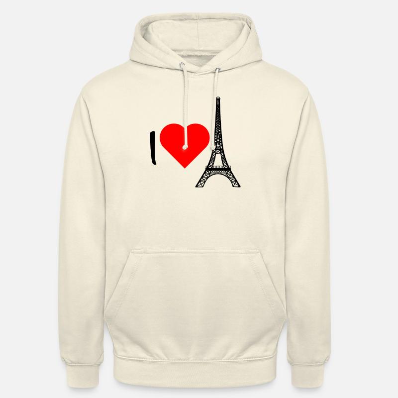 j'adore la Tour Eiffel - Sweat-shirt à capuche unisexe - vanille