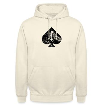 Reine de pique, porte-clés - Sweat-shirt à capuche unisexe - vanille - Devant - Alina (178cm) & Michal (187cm)