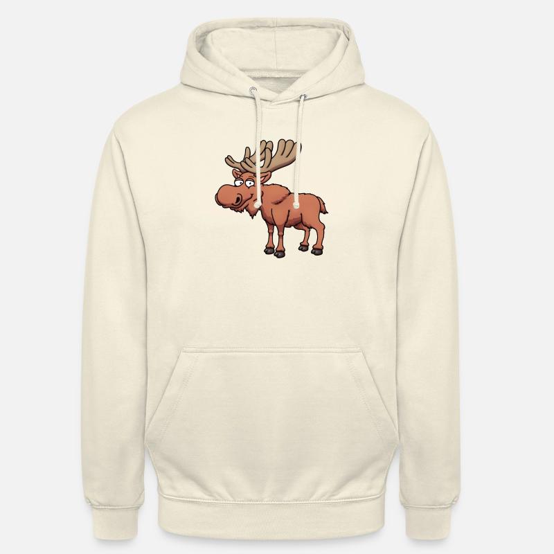 Joyeux dessin animé Orignal - Sweat-shirt à capuche unisexe - vanille