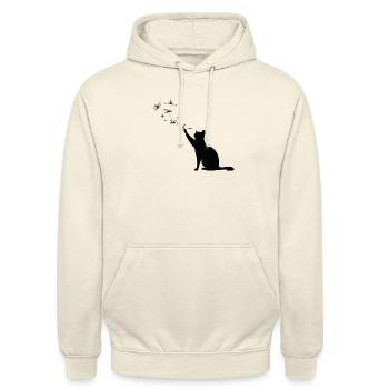 Chat magique étoilé - Sweat-shirt à capuche unisexe - vanille - Devant - Alina (178cm) & Michal (187cm)