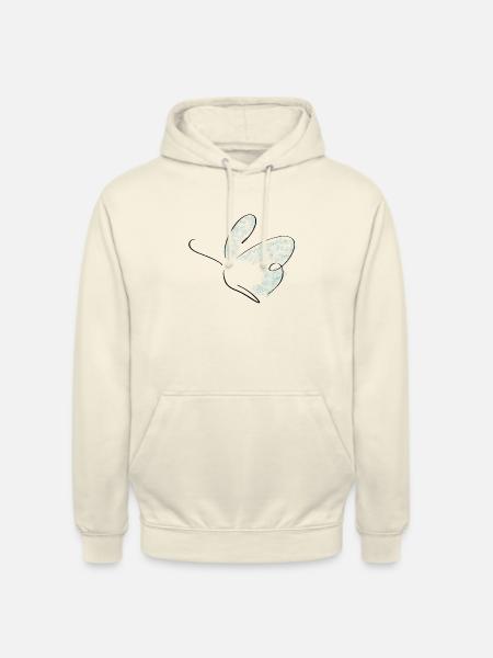 Butterfly Line Art - Minimalist with color - Unisex Hoodie - vanilla