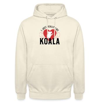 I just really like KOALA - Unisex Hoodie - vanilla - Front - Alina (178cm) & Michal (187cm)