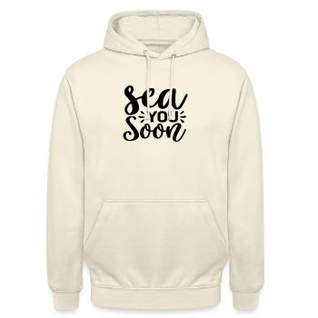 Sea you Soon - Unisex Hoodie - Vanille-Milchshake - Vorne - Alina (178cm) & Michal (187cm)