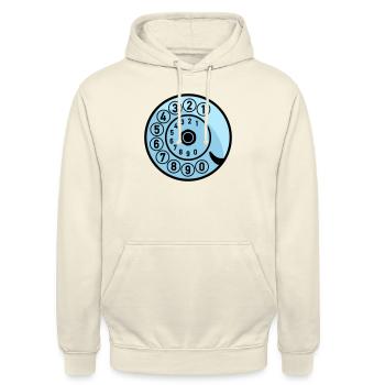 Dial Vintage Phone Call Retro Technology - Unisex Hoodie - vanilla - Front - Alina (178cm) & Michal (187cm)
