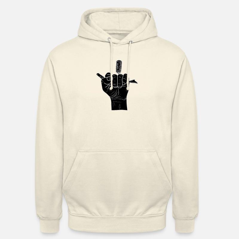 Main noir au tire-bouchon - Sweat-shirt à capuche unisexe - vanille