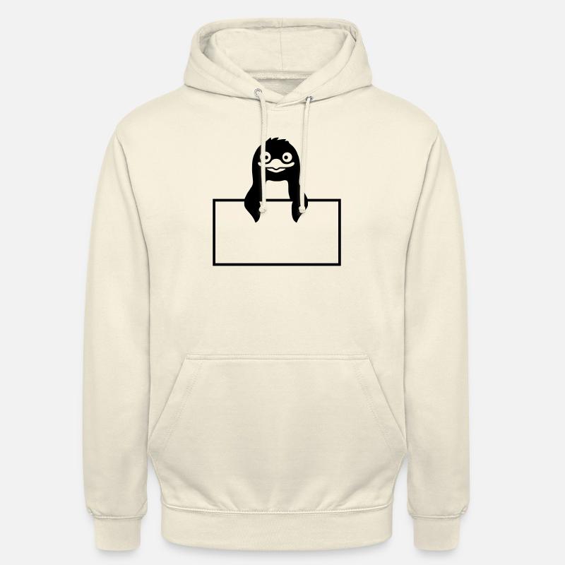 Insérer du texte Shield Penguin - Sweat-shirt à capuche unisexe - vanille