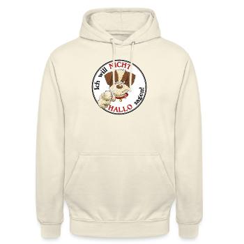 Hallo1 1 - Unisex Hoodie - Vanille-Milchshake - Vorne - Alina (178cm) & Michal (187cm)