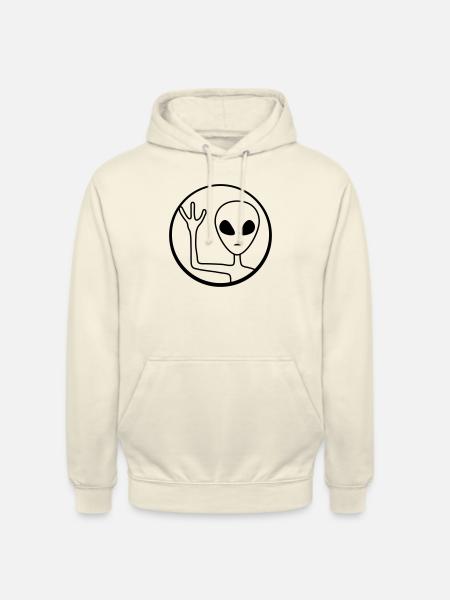 Circle Alien waves friendly - Unisex Hoodie - vanilla