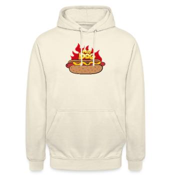 Hot-dog - Sweat-shirt à capuche unisexe - vanille - Devant - Alina (178cm) & Michal (187cm)