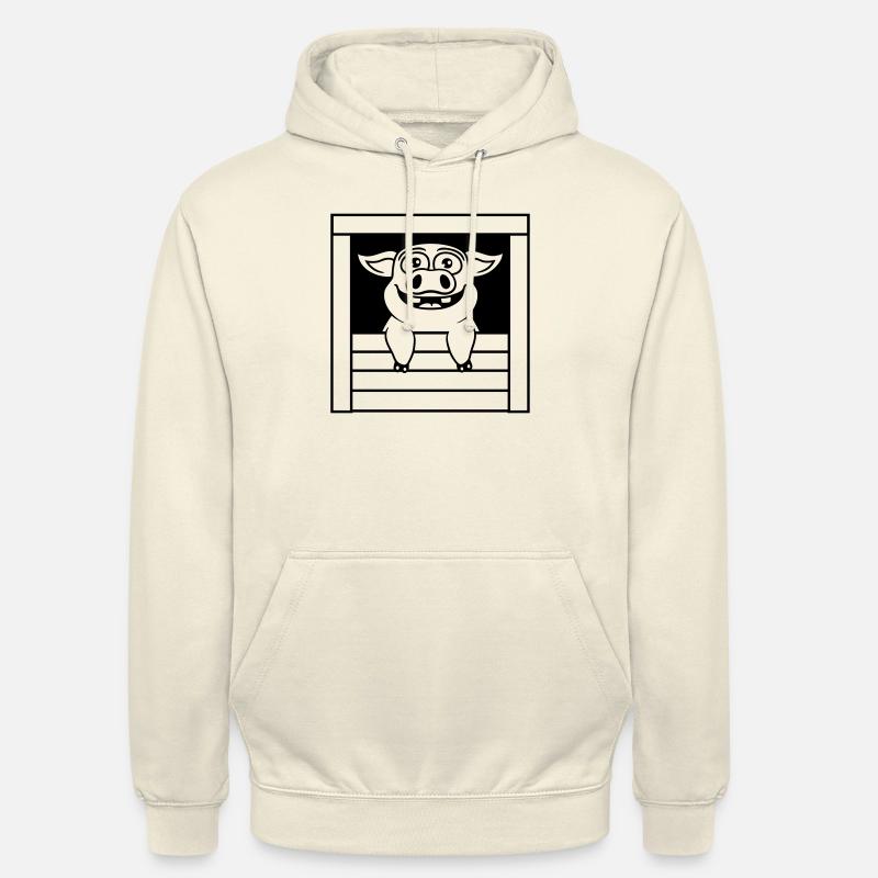 Happy Stable Pig Comic - Sweat-shirt à capuche unisexe - vanille