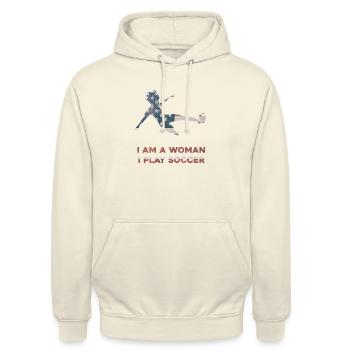 Soccer féminin - Sweat-shirt à capuche unisexe - vanille - Devant - Alina (178cm) & Michal (187cm)