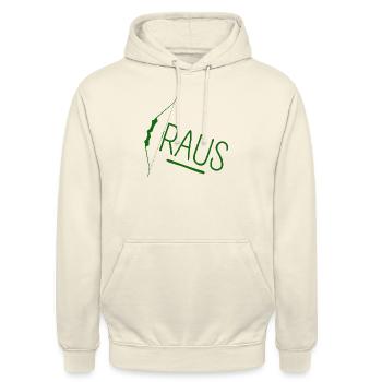 Bogen Raus - Unisex Hoodie - Vanille-Milchshake - Vorne - Alina (178cm) & Michal (187cm)