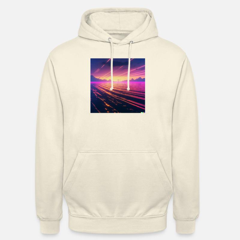 Synthwave milde Wellen im Meer - Unisex Hoodie - Vanille-Milchshake