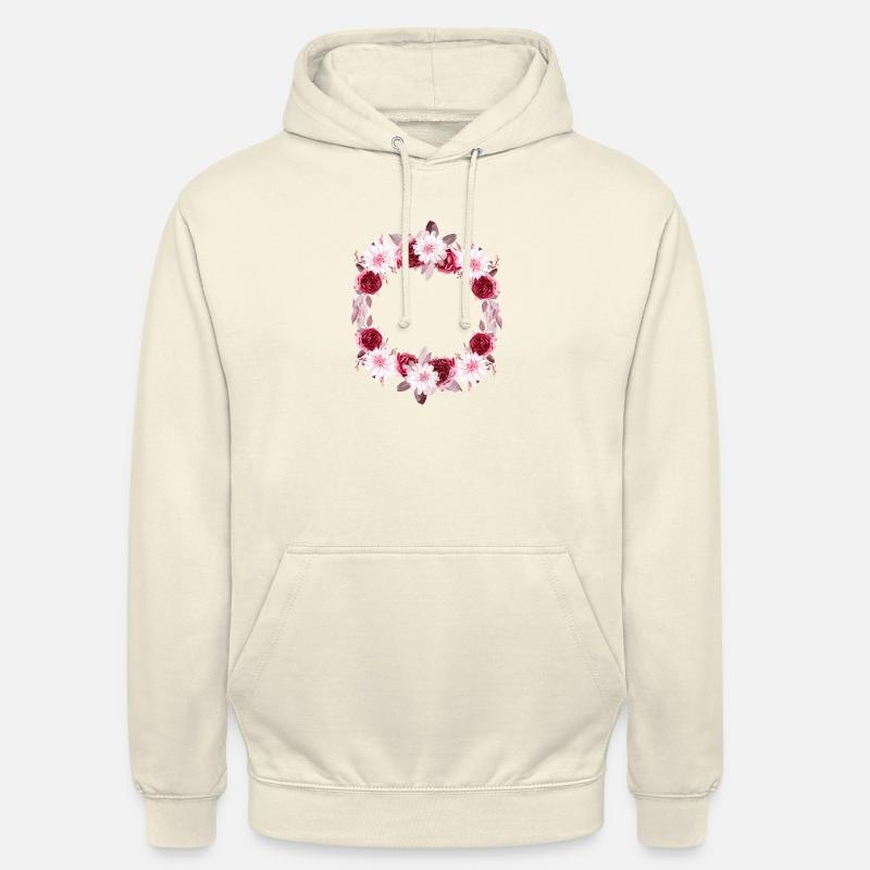 Couronne de fleurs personnalisée - Sweat-shirt à capuche unisexe - vanille