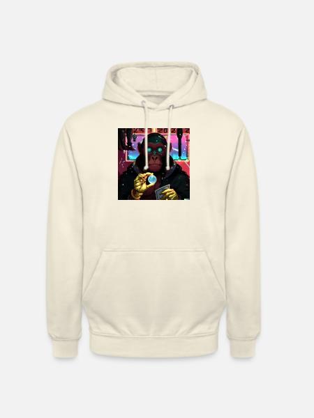 Fortune Teller Monkey - Unisex Hoodie - vanilla