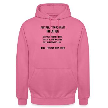 The Federal Reserve's inflation skills - Unisex Hoodie - pink - Front - Alina (178cm) & Michal (187cm)