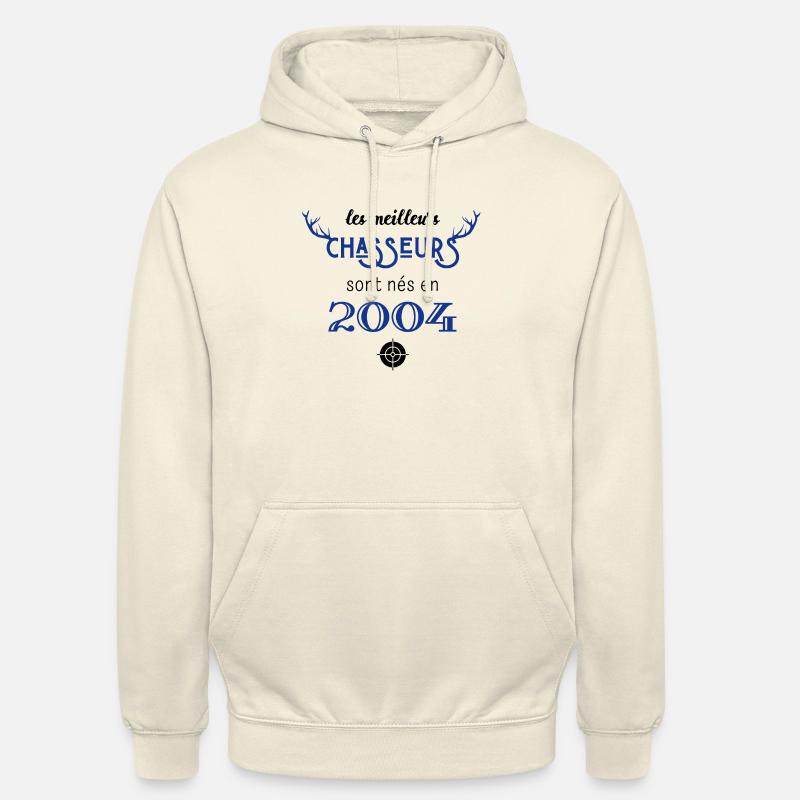 Anniversaire chasseur 2004 - Sweat-shirt à capuche unisexe - vanille