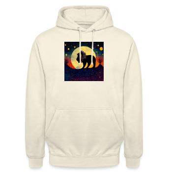 Leo in the moonlight - Unisex Hoodie - vanilla - Front - Alina (178cm) & Michal (187cm)