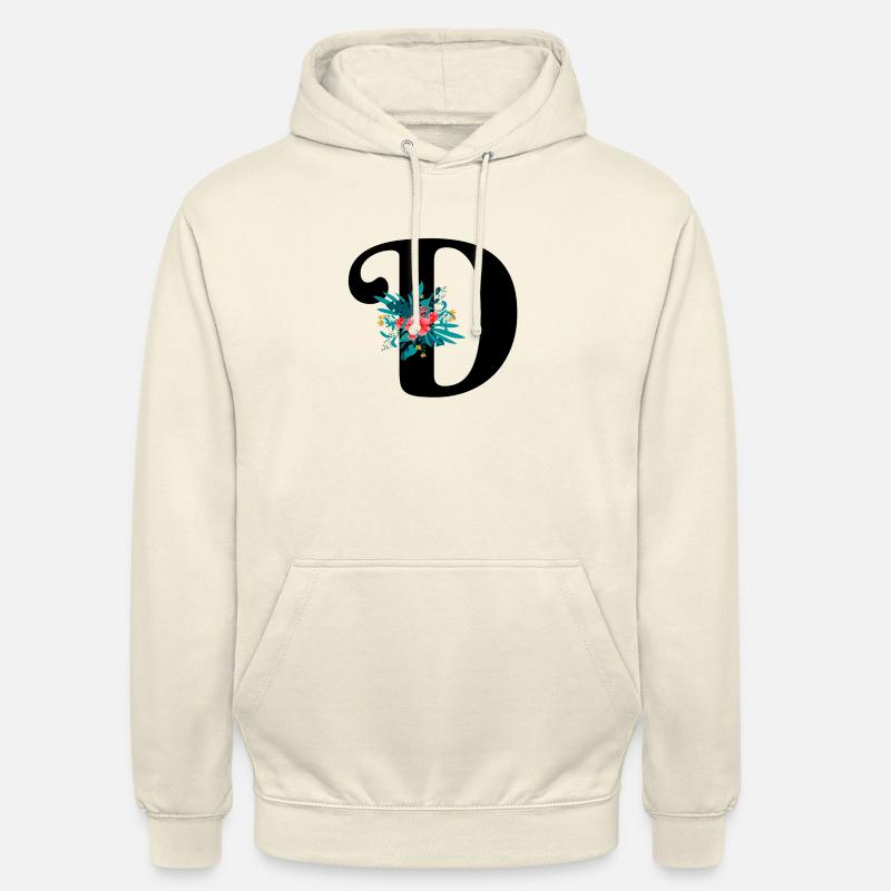 Buchstabe D geblümt - Unisex Hoodie - Vanille-Milchshake